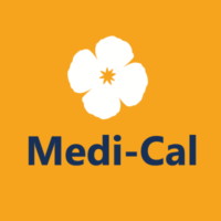 Medi-Cal-TW-Logo-orange-background Medi-Cal logo with white flower and orange background